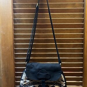 Black and Tan Crossbody Bags with Structured Design